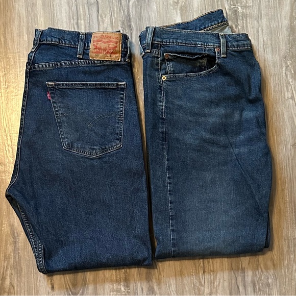 Mens Levi’s 505 Regular Fit Stretch Jeans - Picture 5 of 8